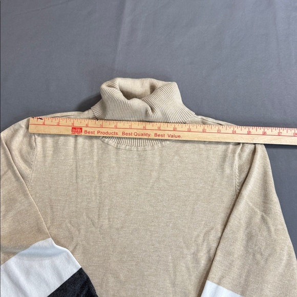 CALVIN KLEIN color block turtleneck sweater size M - Picture 9 of 10